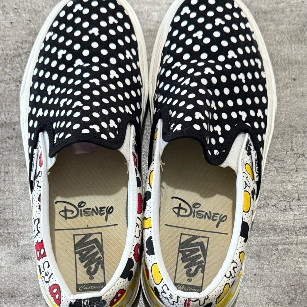Rare Authentic Vans  Custom x Disney Mickey Mouse Slip-On Men 6 Women 7.5